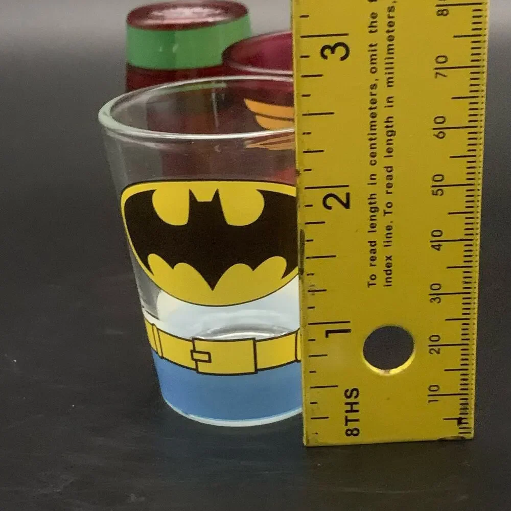 NEW DC Justice League Glassware Set of 4 Shot Glasses 1.5oz Batman Superman